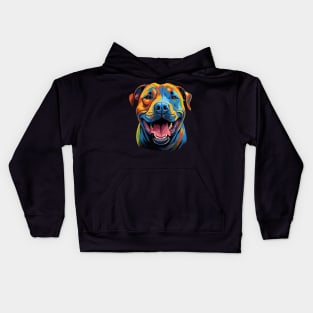 Retro Pop art Pitbull Dog Breed Art Kids Hoodie